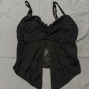 Black Lace Sleeveless Top